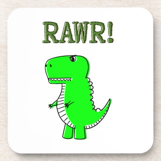 Cute en Angry T-Rex RAWR Bier Onderzetter (Voorkant)