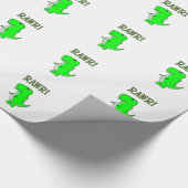 Cute en Angry T-Rex RAWR Cadeaupapier (Hoek)