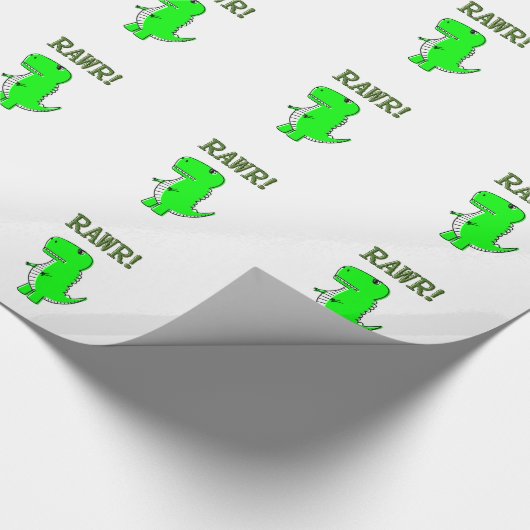 Cute en Angry T-Rex RAWR Cadeaupapier (Hoek)