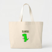 Cute en Angry T-Rex RAWR Grote Tote Bag (Voorkant)