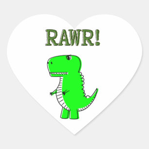 Cute en Angry T-Rex RAWR Hart Sticker