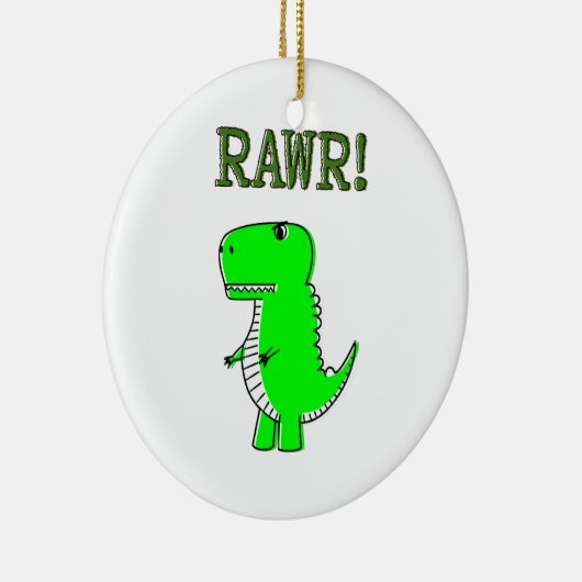 Cute en Angry T-Rex RAWR Keramisch Ornament (Rechts)