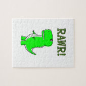 Cute en Angry T-Rex RAWR Legpuzzel (Horizontaal)