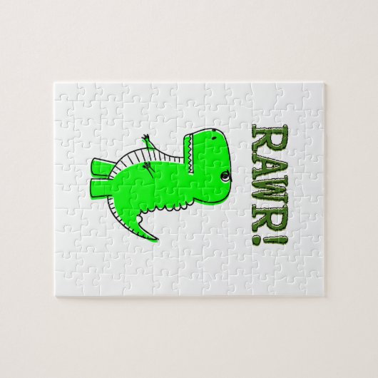 Cute en Angry T-Rex RAWR Legpuzzel (Horizontaal)