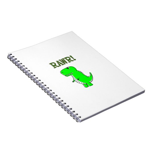 Cute en Angry T-Rex RAWR Notitieboek (Rechterzijde)