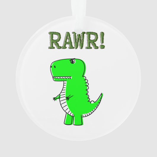 Cute en Angry T-Rex RAWR Ornament (achterkant)