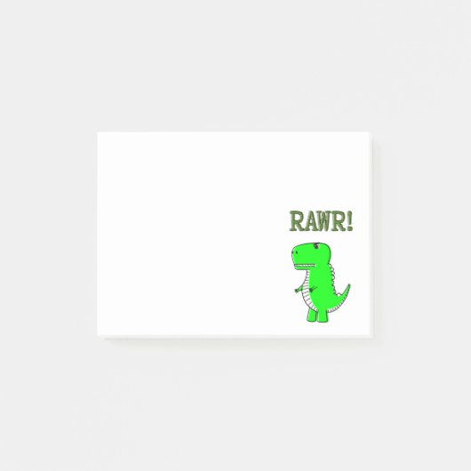 Cute en Angry T-Rex RAWR Post-it® Notes (Voorkant)