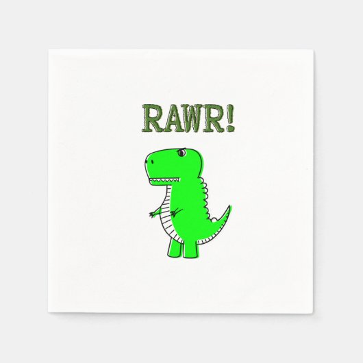 Cute en Angry T-Rex RAWR Servet (Voorkant)
