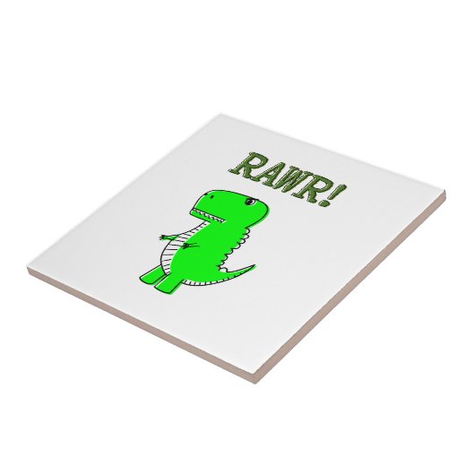 Cute en Angry T-Rex RAWR Tegeltje (Zijkant)