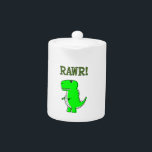 Cute en Angry T-Rex RAWR Theepot<br><div class="desc">Tante boze cartoon t-rex! Oorspronkelijk ontwerp van de cartoon. Rawr!</div>