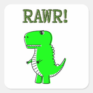 Cute en Angry T-Rex RAWR Vierkante Sticker