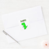 Cute en Angry T-Rex RAWR Vierkante Sticker (Envelop)