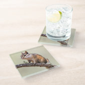 Cute en Chubby Chipmunk Glazen Onderzetter (Schuin)