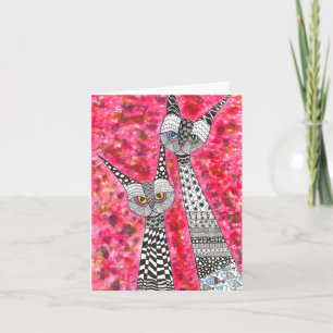 Cute en Color Cats Wenskaart Kaart