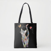 Cute en Colorful Cat Canvas tas (Voorkant)