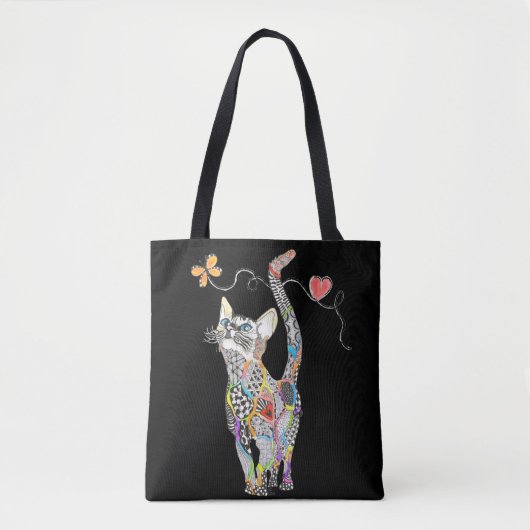 Cute en Colorful Cat Canvas tas (Voorkant)