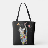 Cute en Colorful Cat Canvas tas (Achterkant)