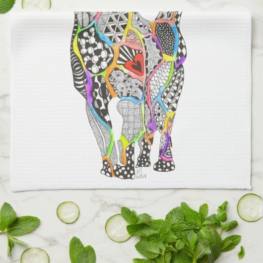 Cute en Colorful Cat Kitchen Towel Theedoek (Gevouwen)