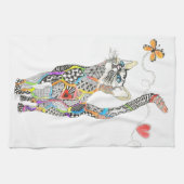 Cute en Colorful Cat Kitchen Towel Theedoek (Horizontaal)