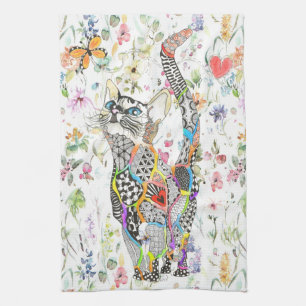 Cute en Colorful Cat Kitchen Towel Theedoek