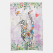 Cute en Colorful Cat Kitchen Towel Theedoek (Verticaal)