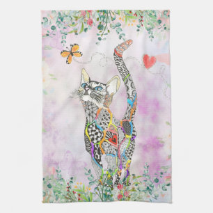 Cute en Colorful Cat Kitchen Towel Theedoek