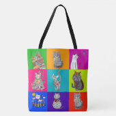 Cute en Colorful Cat Lover Canvas tas (Voorkant)