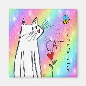 Cute en Colorful Cat Lover Magnet (Voorkant)