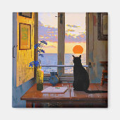 Cute en Colorful Cat Lover Magnet (Voorkant)