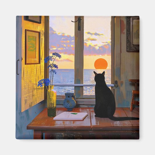 Cute en Colorful Cat Lover Magnet (Voorkant)