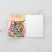 Cute en Colorful Cat Wenskaart Kaart (Binnen)