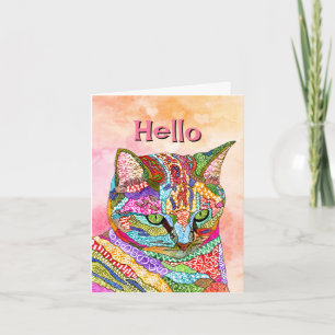 Cute en Colorful Cat Wenskaart Kaart