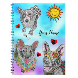Cute en Colorful Corgi Spiral Notitieboek