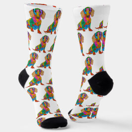 Cute en Colorful Dachshund Socks Sokken
