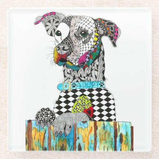 Cute en Colorful Dog Onderzetter (Voorkant)