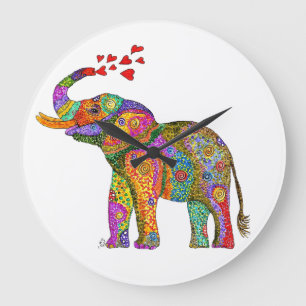 Cute en Colorful Elephant Clock Grote Klok