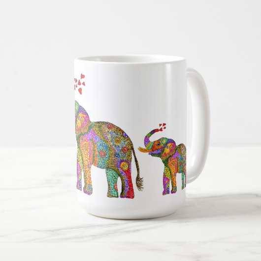 Cute en Colorful Elephant Mok (Voorkant rechts)