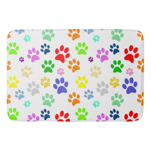 Cute en Colorful Fun Pet Paw Pattern Badmat