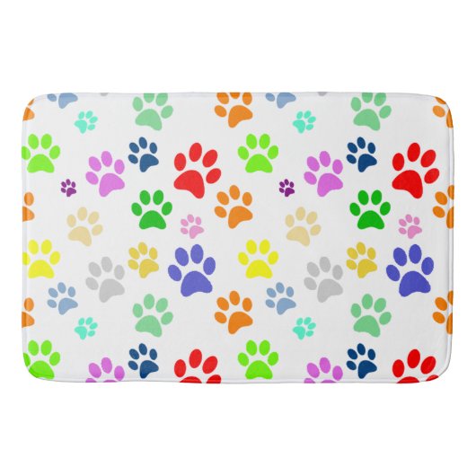 Cute en Colorful Fun Pet Paw Pattern Badmat (Voorkant)