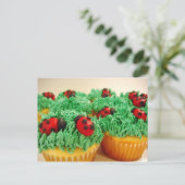 Cute en colorful ladybug cupcakes briefkaart (Staand voorkant)
