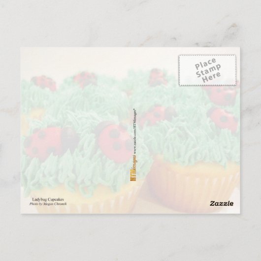 Cute en colorful ladybug cupcakes briefkaart (Achterkant)