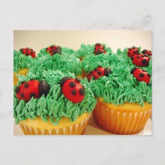 Cute en colorful ladybug cupcakes briefkaart (Voorkant)