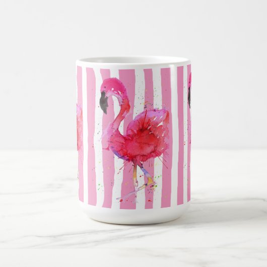 Cute en Colorful Pink Flamingo Mok (Center)