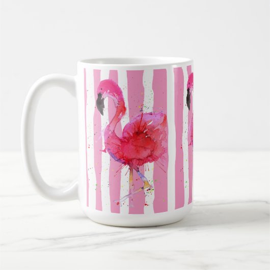 Cute en Colorful Pink Flamingo Mok (Links)