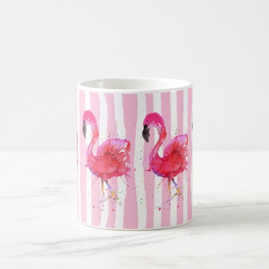Cute en Colorful Pink Flamingo Mok (Center)