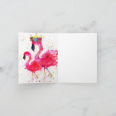 Cute en Colorful Pink Flamingo Wenskaart Kaart (Binnen)
