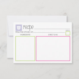 Cute en Colorful Recipe Kaart