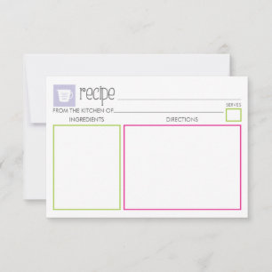 Cute en Colorful Recipe Kaart