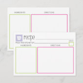 Cute en Colorful Recipe Kaart (Voorkant / Achterkant)