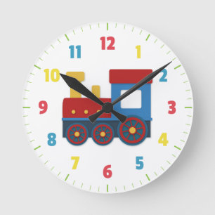 Cute en Colorful Train voor de boys Bedroom Ronde Klok